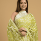 Light Green Cotton Silk Jamdani Saree - 032 - indeloom