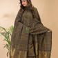 Wood Brown Organic Linen 2-Piece Set Kurti & Dupatta (UNSTITCHED) - 124