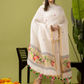 Handwoven Jamdani Linen Kurti | Snow White  and White  | All-over Buttas with Floral border