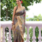 Florals On Tissue Silk Pen Kalamkari Saree - 010