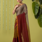 Pure Handloom Mul Cotton Saree | Taupe Brown