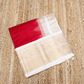 Pure handloom Korvai Silk Cotton Saree in Rose Red and White Border - 038