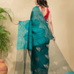 Matka Silk Jamdani Saree With Teal Green - 024