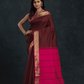 Pure Handloom Korvai Saree | Classic Korvai | Red and Brown