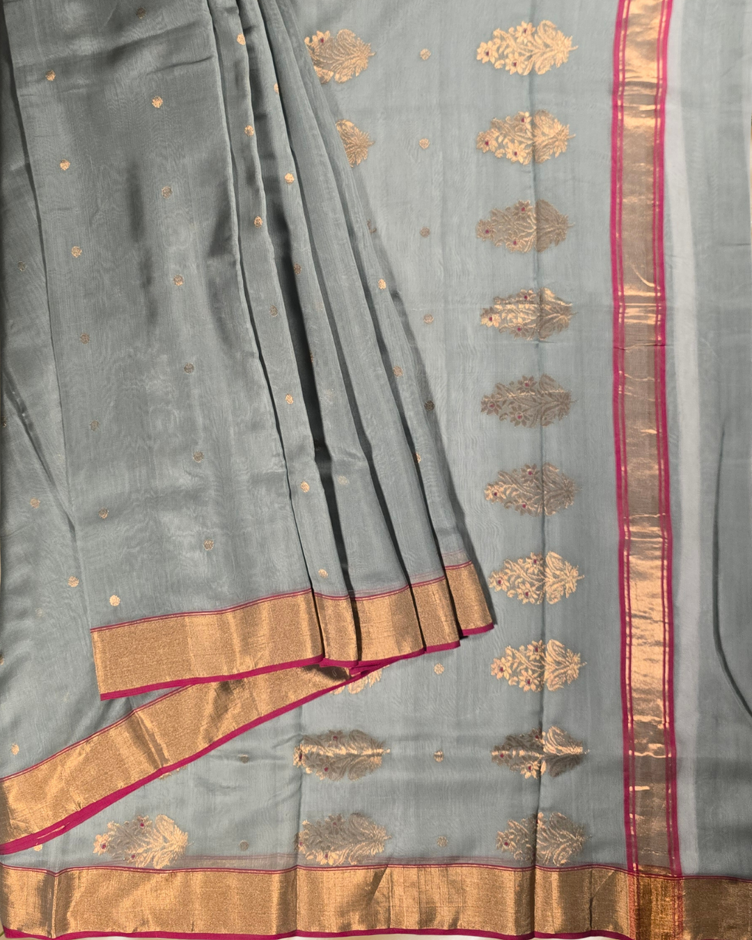 Handloom Chanderi Silk Cotton Saree  |  persian green
