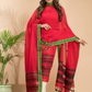 Classic Red Mercerized Cotton 2-Piece Set Kurti & Dupatta (UNSTITCHED) - 013
