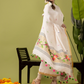 Handwoven Jamdani Linen Kurti | Snow White  and White  | All-over Buttas with Floral border