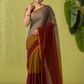 Pure Handloom Mul Cotton Saree | Taupe Brown
