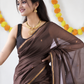Maheshwari Silk Cotton Saree – Festive Elegance | Brown