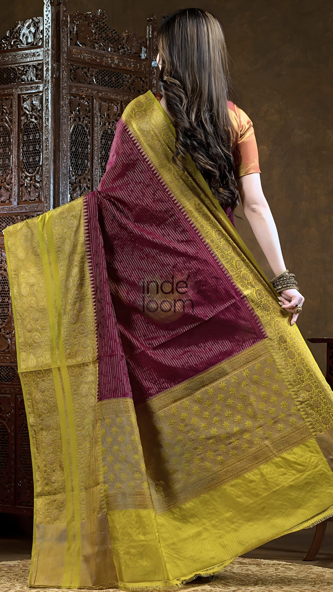 Marron Cotton Silk Saree - 008