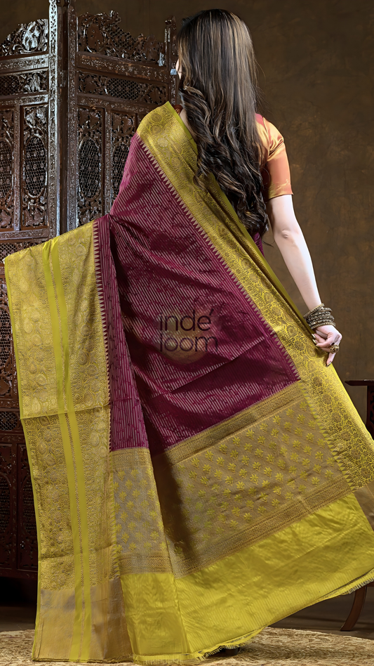 Marron Cotton Silk Saree - 008