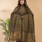 Wood Brown Organic Linen 2-Piece Set Kurti & Dupatta (UNSTITCHED) - 124