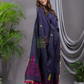 Dark Blue Cotton Jamdani 2-Piece Set Kurti & Dupatta (UNSTITCHED) - 112