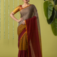 Pure Handloom Mul Cotton Saree | Taupe Brown