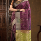 Mulberry Purple Cotton Silk Saree - 011