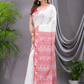 Cotton Jamdani Saree With Snow White - 022