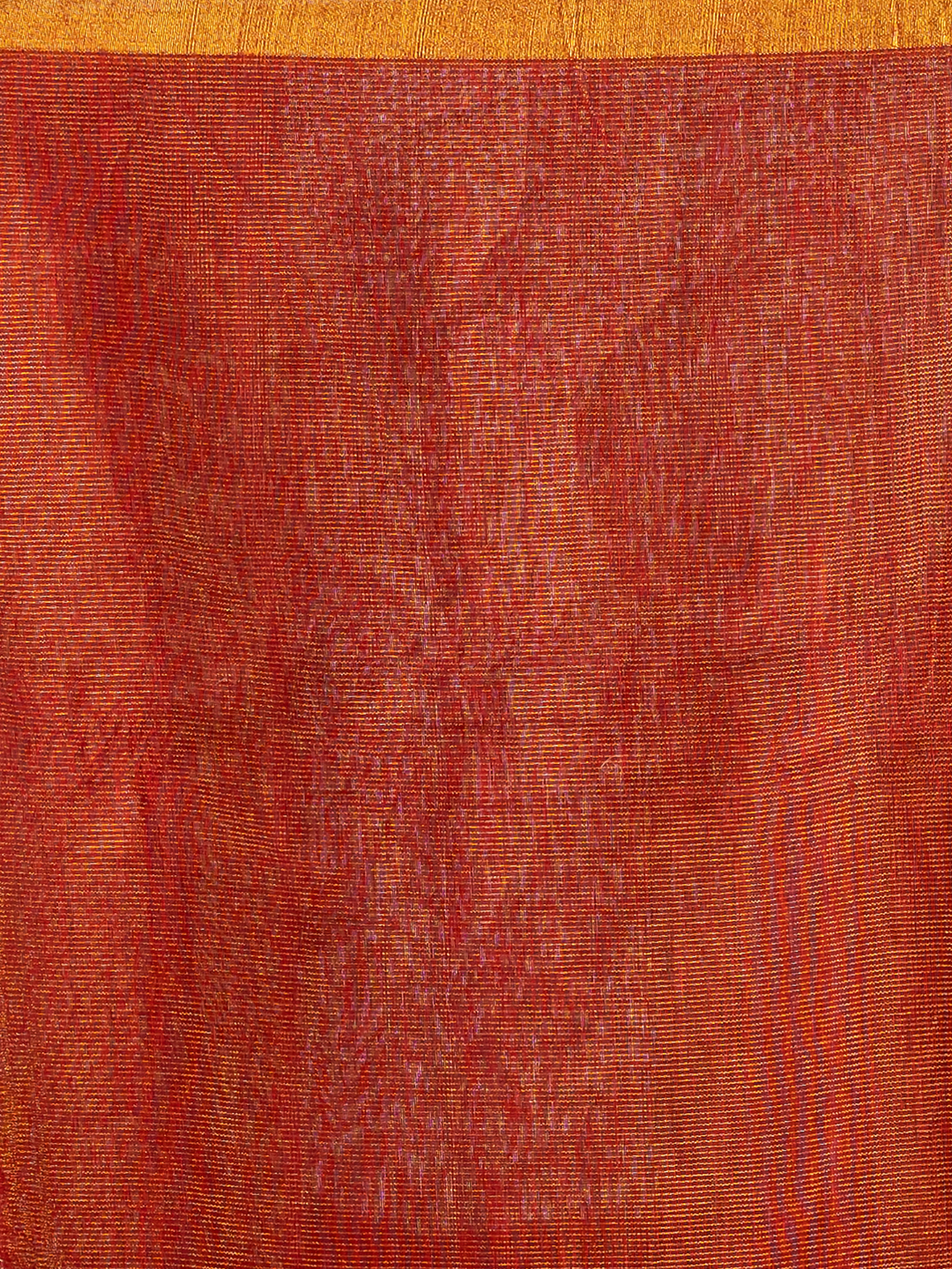 Pure Handloom Silk Tissue Linen Saree | Rust Orange
