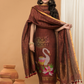 Deep Amber | Handloom Jamdani Muslin Unstitched 2-Piece Kurti