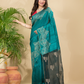 Matka Silk Jamdani Saree With Teal Green - 024