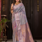 Vilasini  -  Lilac silk with blooming floral buttas and zari vines