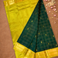 Pure Handloom Korvai Saree | Hunter Green