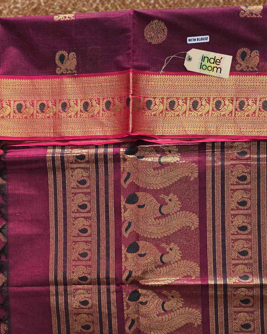 Kanchi Cotton|MAgenta & Red