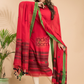 Classic Red Mercerized Cotton 2-Piece Set Kurti & Dupatta (UNSTITCHED) - 013