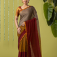 Pure Handloom Mul Cotton Saree | Taupe Brown