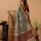 Classic Benarasi Katan Semi Silk Saree | Taupe Grey