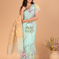 Muslin Tissue Jamdani Saree With Aqua Blue - 118