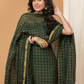 Pine Green color Jamdani 2-Piece Set Kurti & Dupatta (UNSTITCHED) - 149