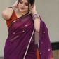 Maheshwari Silk Cotton Saree – Festive Elegance | Deep Wine