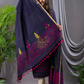 Dark Blue Cotton Jamdani 2-Piece Set Kurti & Dupatta (UNSTITCHED) - 112