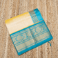 Pure Handloom Korvai Silk Cotton Saree in Light Yellow and Blue Border - 111