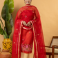Classic Kota Doria Cotton Unstitched 2-Piece Kurti | Red
