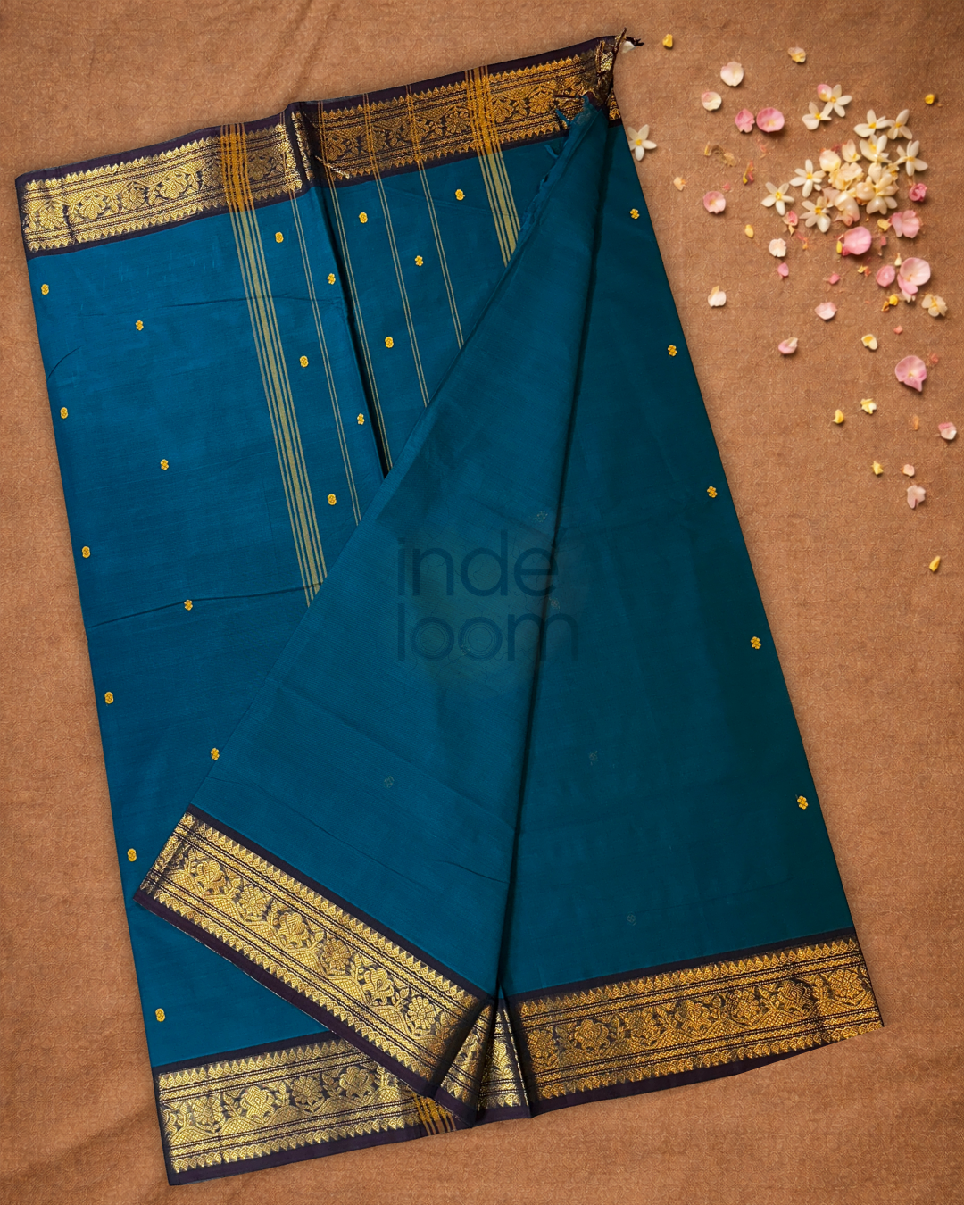 Chettinad Cottton Saree With Classic Blue