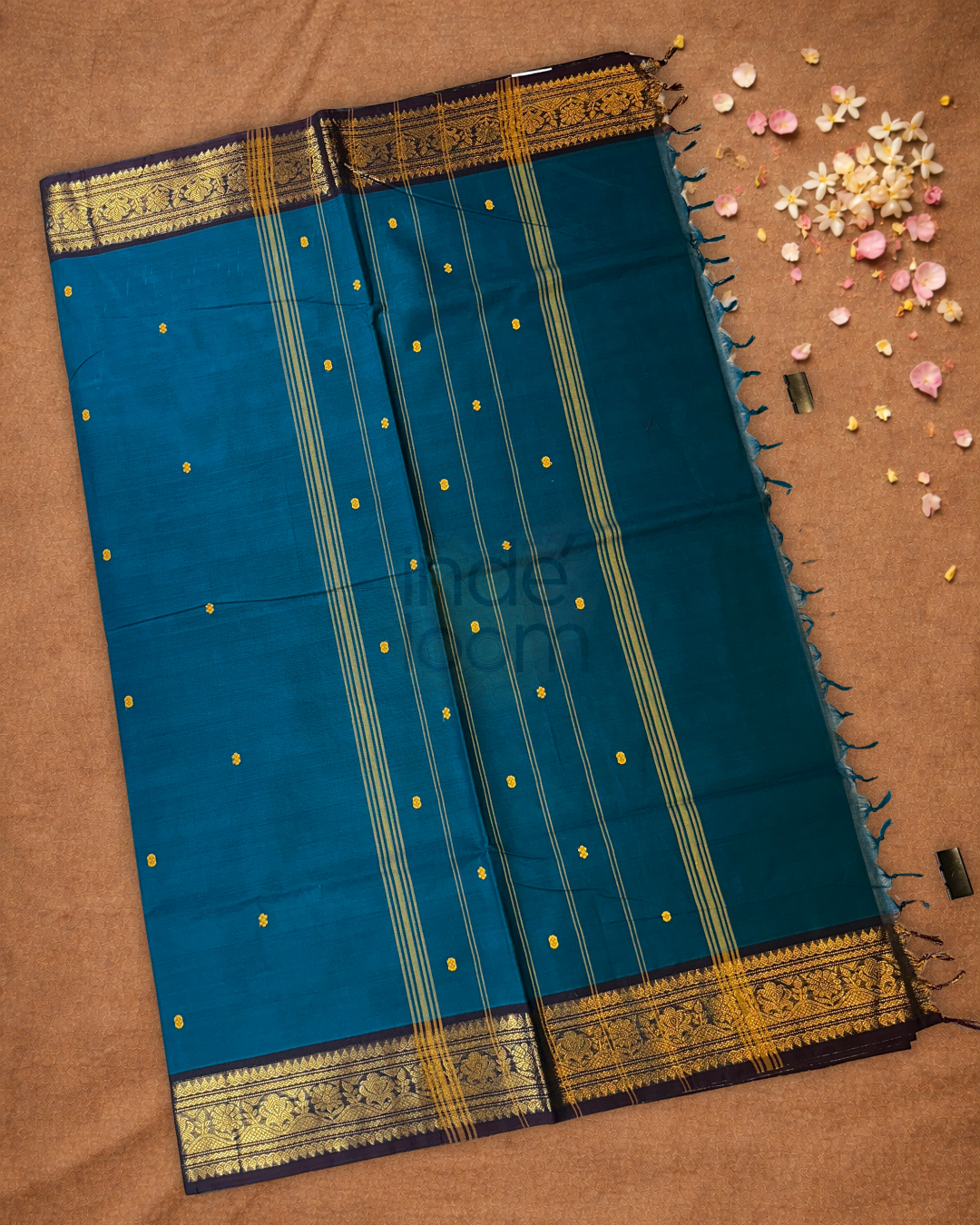 Chettinad Cottton Saree With Classic Blue