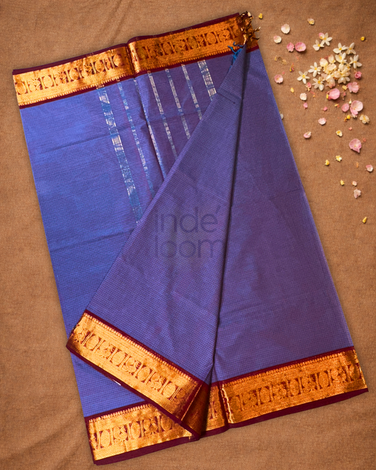 Chettinad Cotton Saree  |  ocean blue