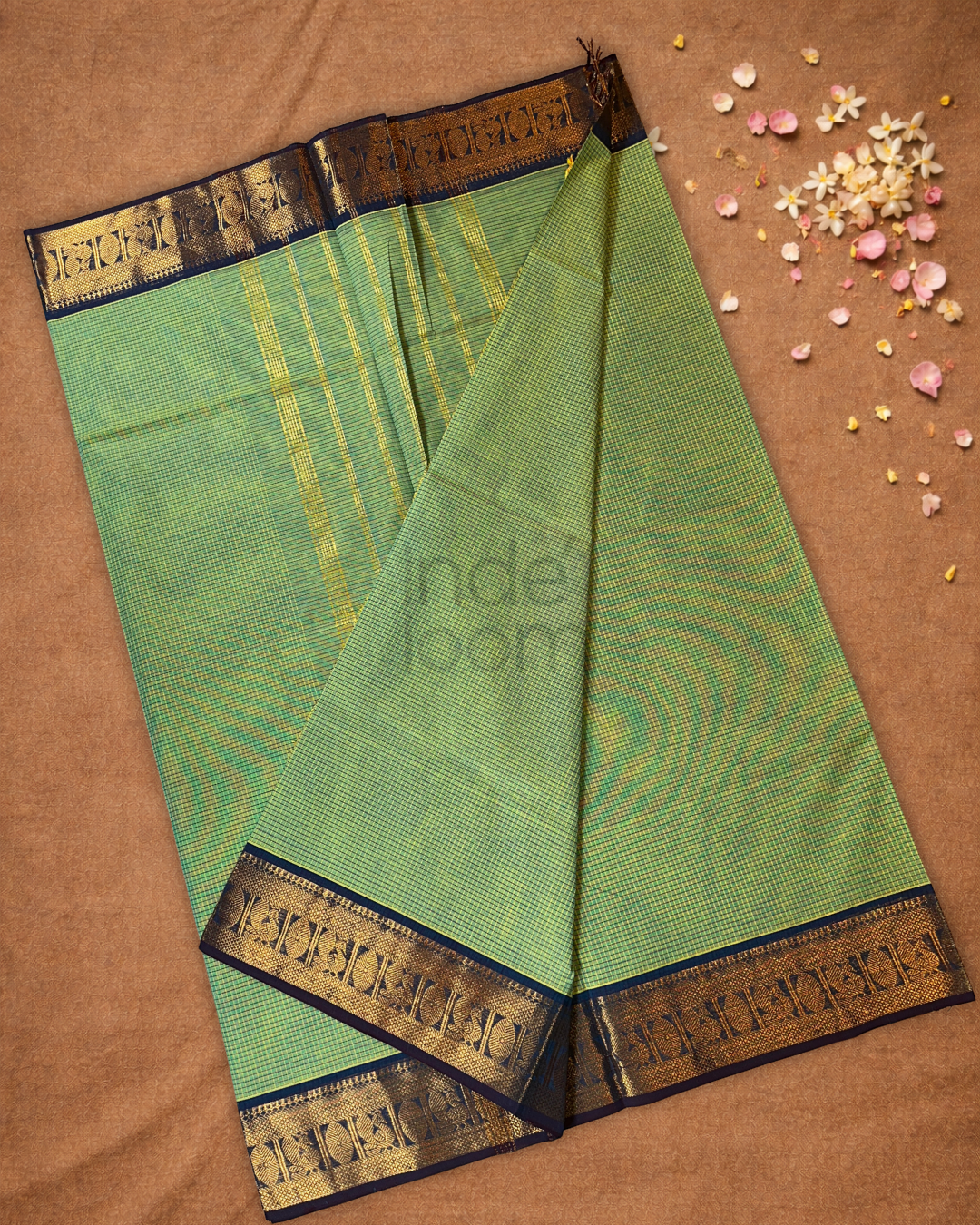 Chettinad Cottton Saree With Apple Green
