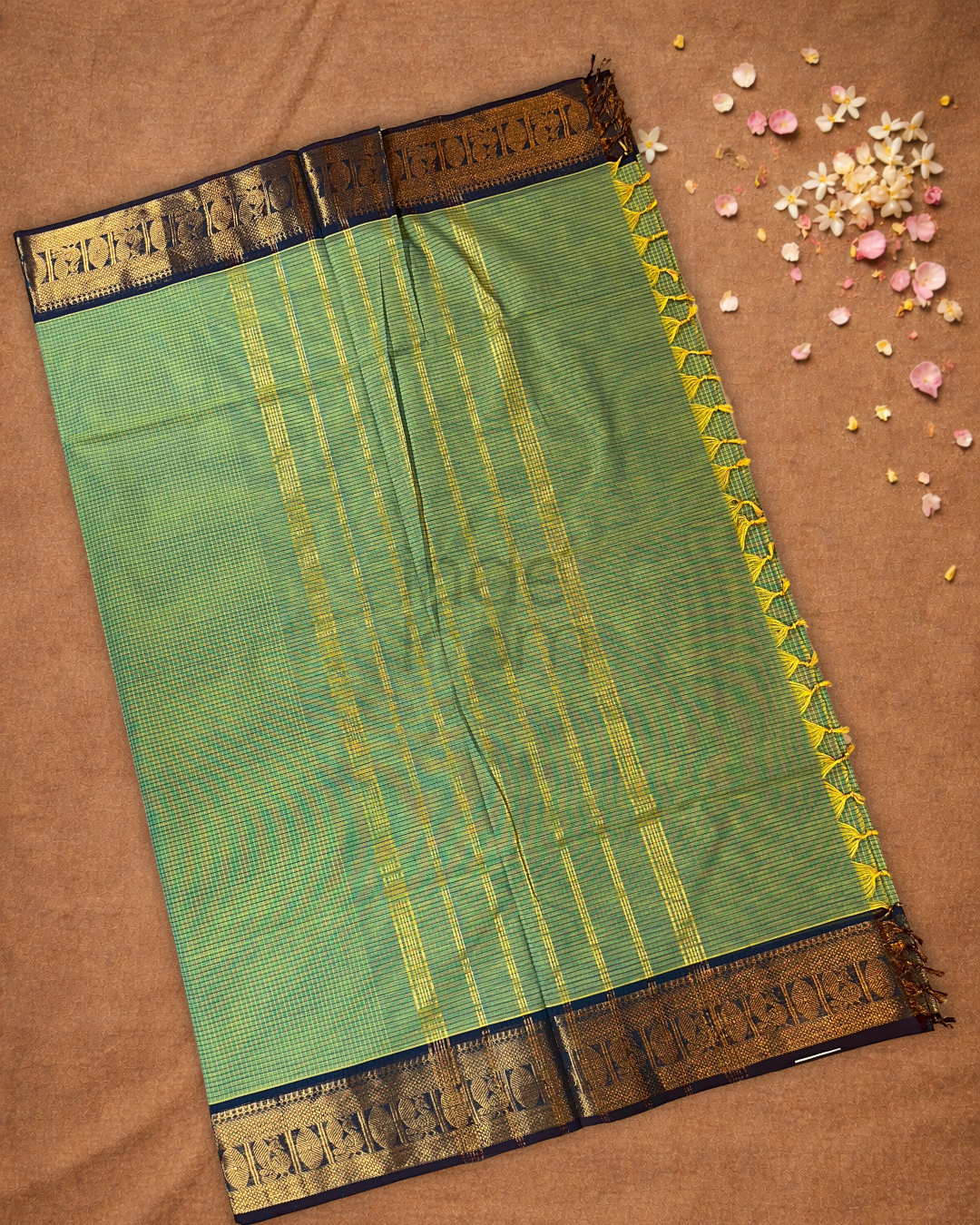 Chettinad Cottton Saree With Apple Green