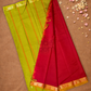 Handloom Korvai Silk Cotton Saree  |  Brick Red