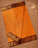 Chettinad Cottton Saree With Fire Orange