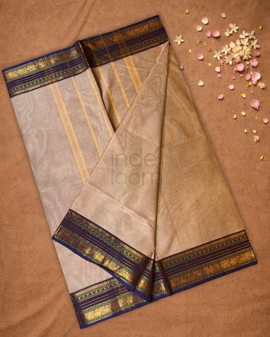 Chettinad Cottton Saree With Peru Brown