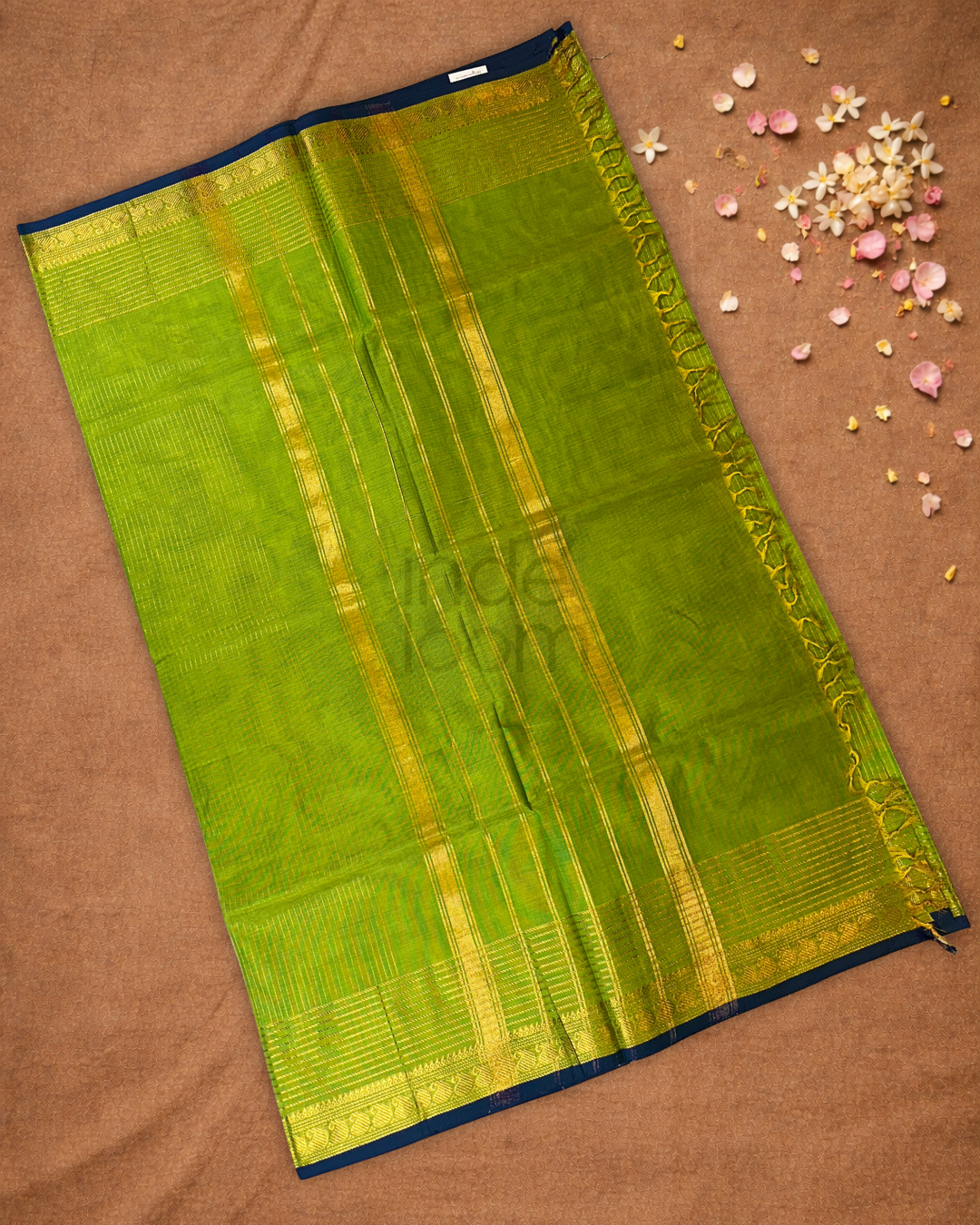 Chettinad Cottton Saree With Lime Green