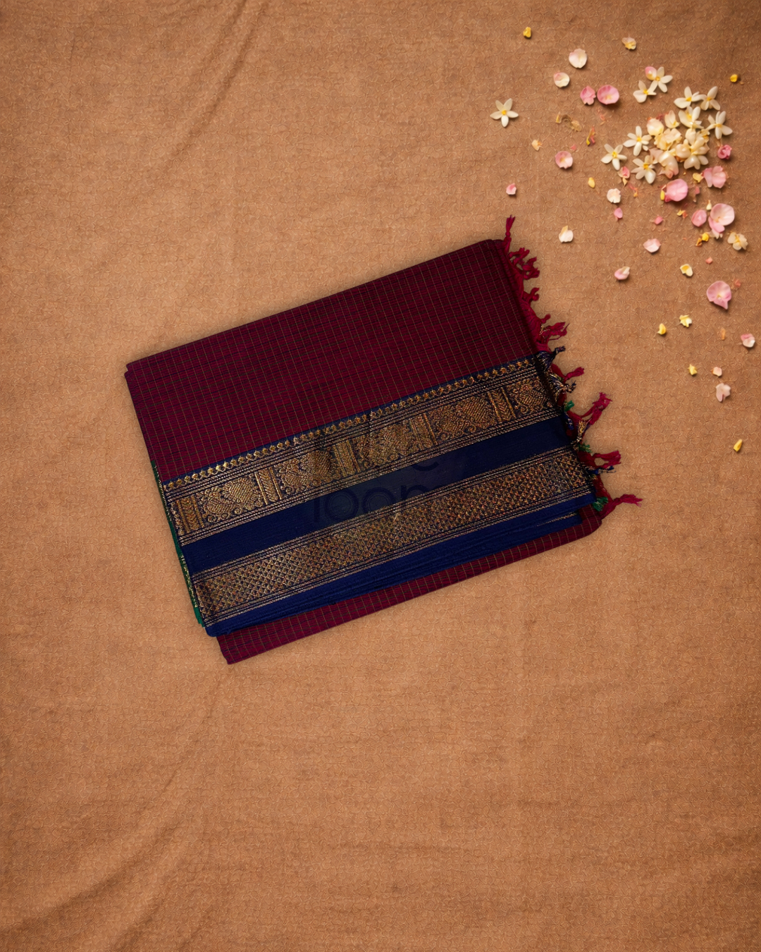 Chettinad Cottton Saree With Bright Pink