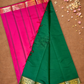 Pure Handloom Korvai Saree | Pine Green