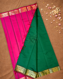 Pure Handloom Korvai Saree | Pine Green