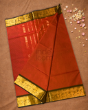 Chettinad Cottton Saree With Fire Orange