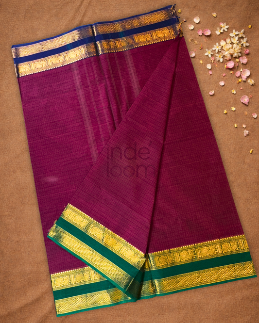 Chettinad cotton Saree  |  grape purple