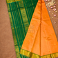 Handloom Korvai Silk Cotton Saree  |  Copper Orange
